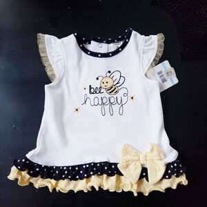 Vintage Nwt Cuddle Bear Retired Bee Ruffled Dress